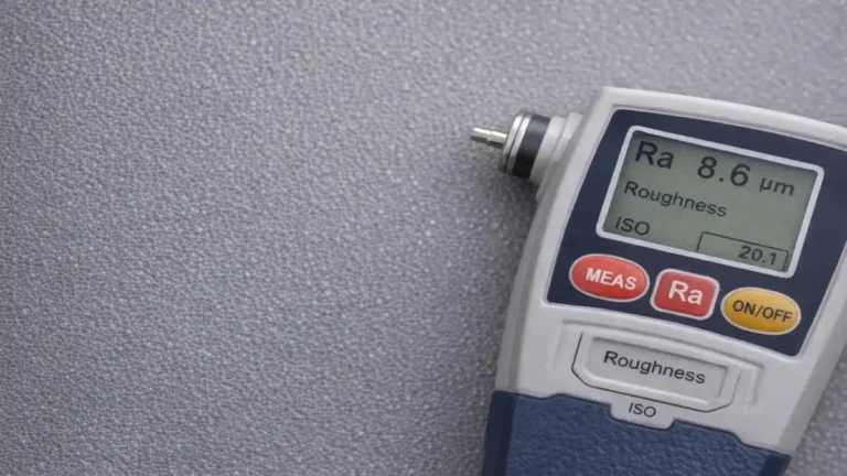 ISO 8501-1 Sa 2,5 standardında kumlanmış çelik yüzey dokusu — Ra 6–10 µm