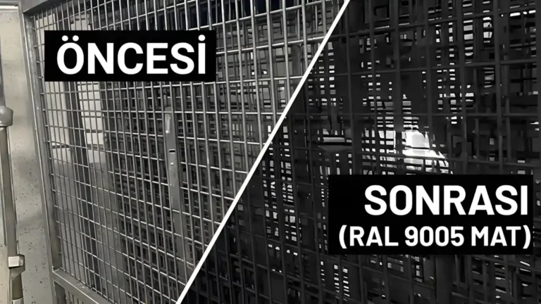 Başiskele bahçe çitleri, RAL 9005 yoğun siyah bahçe çiti kaplama ile 1 günde teslim edildi.