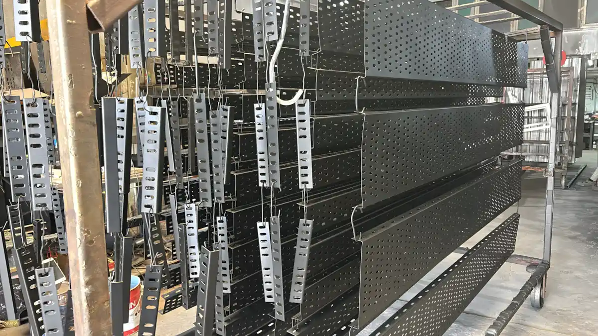 Elektrik Kablo Tavaları – RAL 9005 4 Elektrik kablo tavaları, RAL 9005 mat siyah kaplama ile 1 günde teslim edildi.